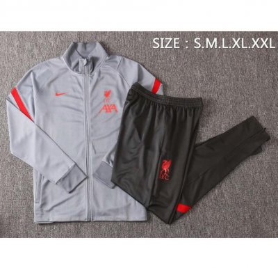 2020-21 Liverpool Grey Training Suits Jacket with Pants