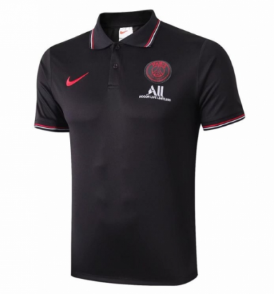 2019-20 PSG Black Red Polo Shirt