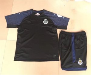 Kids Chivas 2017-18 Black Away Soccer Shirt With Shorts