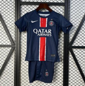 2024-25 PSG Kids Home 1 Star Soccer Kits Shirt with Shorts