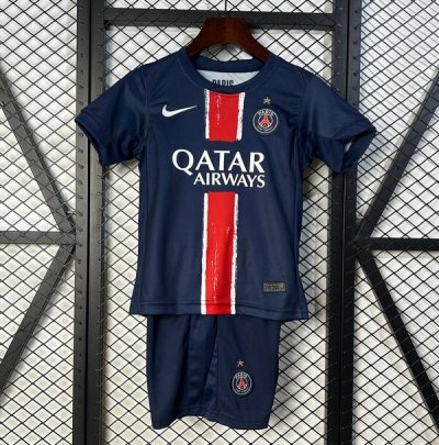 2024-25 PSG Kids Home 1 Star Soccer Kits Shirt with Shorts