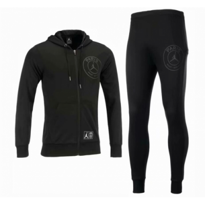 2018-19 PSG Air Jordan Black Hoodie Training Kit