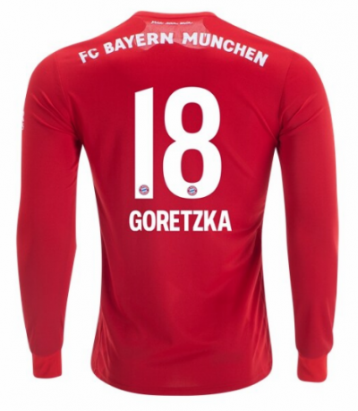 2019-20 Bayern Munich Long Sleeve Home Soccer Jersey Shirt Leon Goretzka #18