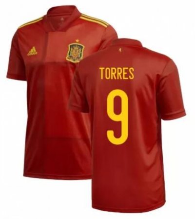 2020 EURO Spain Home Soccer Jersey Shirt TORRES 9
