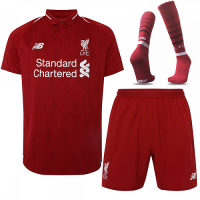 2018-19 Liverpool Home Soccer Jersey Whole Kit (Shirt + Shorts + Socks)