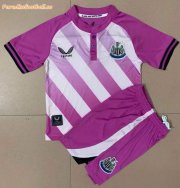 Kids Newcastle United 2021-22 Purple Goalkeeper Soccer Kits Shirt With Shorts