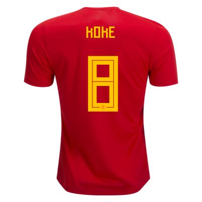 2018 World Cup Belgium #8 Koke Home Soccer Jersey Shirt