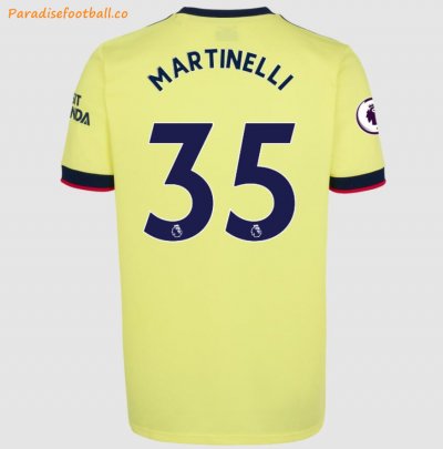 2021-22 Arsenal Away Soccer Jersey Shirt with Gabriel Martinelli 35 printing