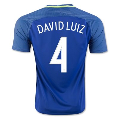 2016 Brazil DAVID LUIZ 4 Away Soccer Jersey