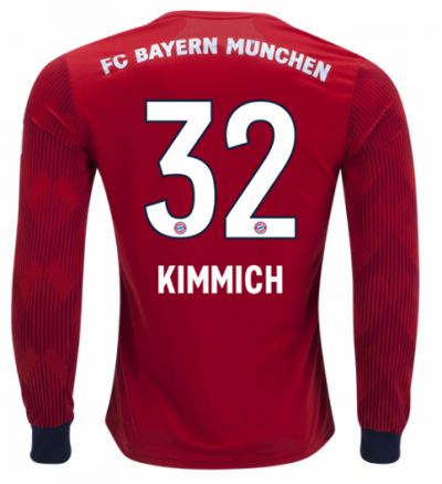 2018-19 Bayern Munich LS Home Soccer Jersey Shirt Joshua Kimmich #32