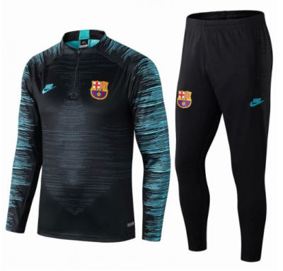 2019-20 Barcelona Black Green Training Suits Sweatshirt and Trousers