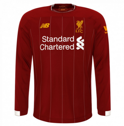 2019-20 Liverpool Long Sleeve Home Soccer Jersey Shirt