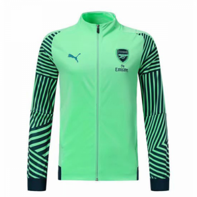 18-19 Arsenal Green High Neck Collar Training Jacket