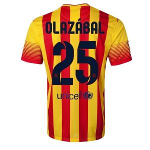 13-14 Barcelona #25 OLAZABAL Away Soccer Jersey Shirt 13-14 Barcelona #25 OLAZABAL Away Soccer Jersey Shirt
