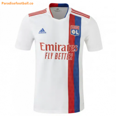 2021-22 Olympique Lyonnais Home Soccer Jersey Shirt