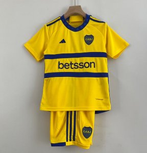 2023-24 Boca Juniors Kids Away Soccer Kits Shirt with Shorts