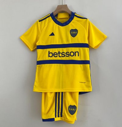 2023-24 Boca Juniors Kids Away Soccer Kits Shirt with Shorts