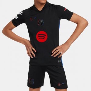 2024-25 Barcelona Kids Away Soccer Kits Shirt With Shorts