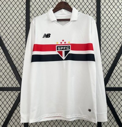2024-25 Sao Paulo Long Sleeve Home Soccer Jersey Shirt