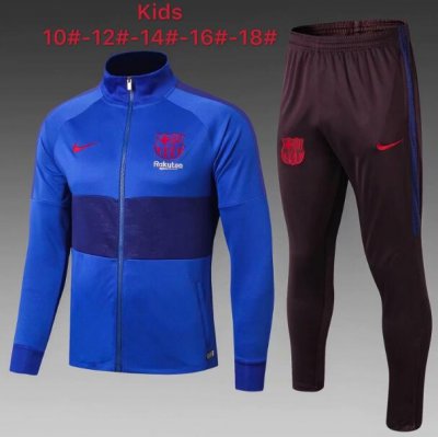 Kids 2019-20 Barcelona Blue Jacket and Pants Training Kits