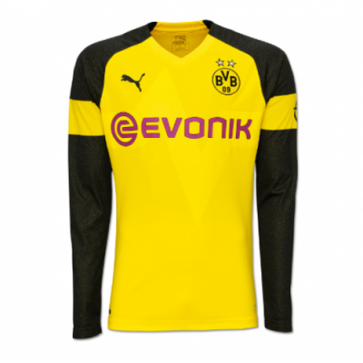 2018-19 Borussia Dortmund Long Sleeve Home Soccer Jersey Shirt