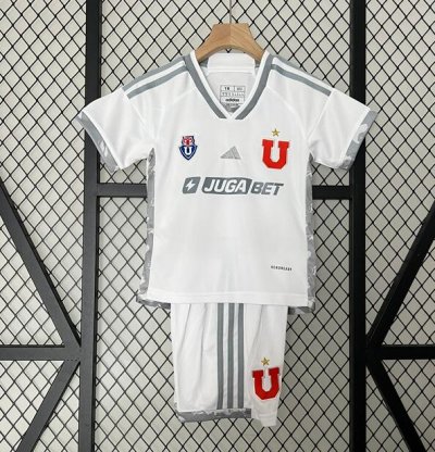 2024-25 Universidad de Chile Kids Away Soccer Kits Shirt With Shorts