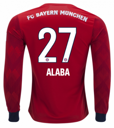 2018-19 Bayern Munich LS Home Soccer Jersey Shirt David Alaba #27