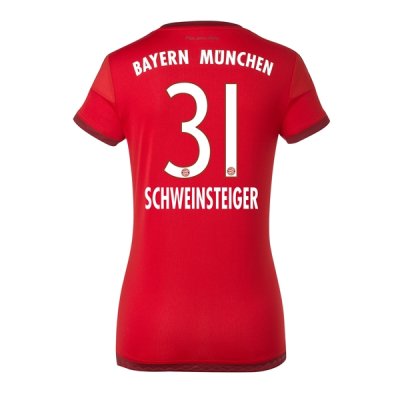 2015-16 Bayern Munich SCHWEINSTEIGER 31 Home Soccer Jersey Women