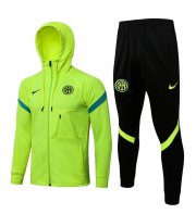 2021-22 Inter Milan Green Training Kits Hoodie Jacket with Pants