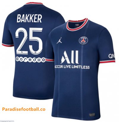 2021-22 Maillot PSG Domicile Soccer Jersey Shirt Bakker 25