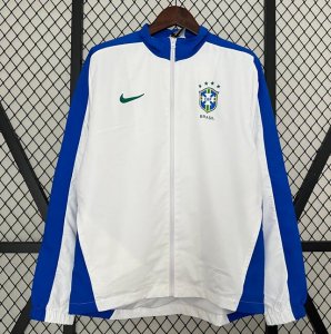 2024 Copa America Brazil White Blue Windbreaker Jacket