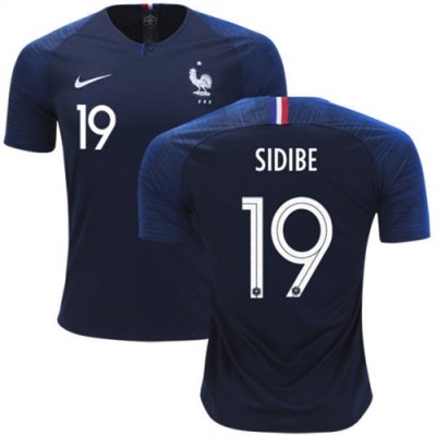 2018 World Cup France Home Soccer Jersey Shirt Djibril Sidibe #19