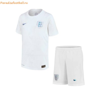 Kids England 2022 Women's Euro Cup Home Soccer Kits Shirt With Shorts