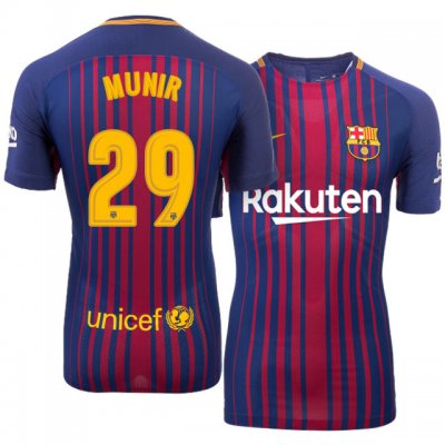 2017-18 Barcelona #29 Munir El Haddadi Home Soccer Jersey