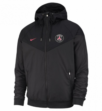 18-19 PSG Black Authentic Woven Windrunner Jacket
