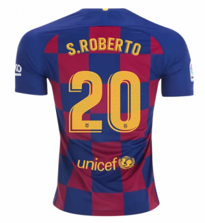 2019-20 Barcelona Home Soccer Jersey Shirt Sergi Roberto #20