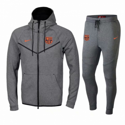 18-19 Barcelona Gray Hoody Training Kit Jacket and Pants