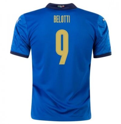 2020 EURO Italy Home Soccer Jersey Shirt ANDREA BELOTTI 9