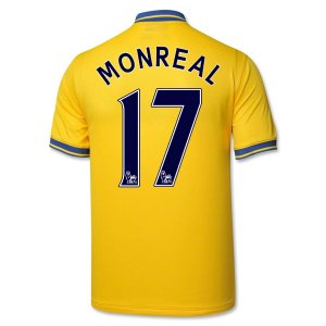 13-14 Arsenal #17 Monreal Away Yellow Jersey Shirt 13-14 Arsenal #17 Monreal Away Yellow Jersey Shirt