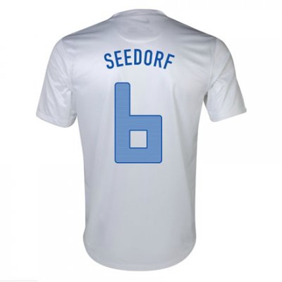 2013 Netherlands #6 Seedorf Away White Jersey Shirt