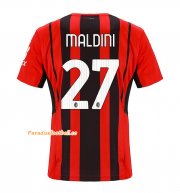 2021-22 AC Milan Home Soccer Jersey Shirt with MALDINI 27 printing
