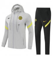 2021-22 Chelsea Gray Training Kits Hoodie Jacket with Pants