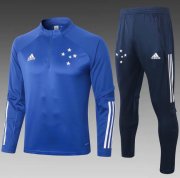 20-21 Cruzeiro Blue Training Kits Sweatshirt with Pants
