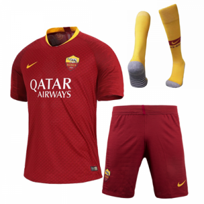 2018-19 AS Roma Home Soccer Jersey Whole Kit (Shirt + Shorts + Socks)