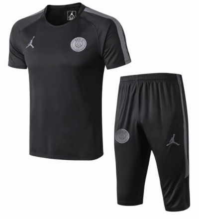 2018-19 PSG x Jordan Black Short Sleeve Training Kits
