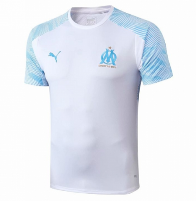 2019-20 Marseille White Blue Training Shirt