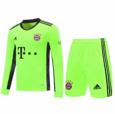 2020-21 Bayern Munich Long Sleeve Goalkeeper Green Soccer Kits (Shirt+Shorts)