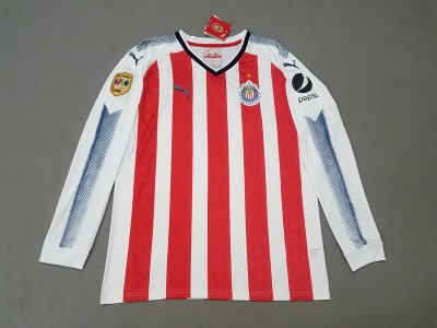 2017-18 Chivas Home Long Sleeve Soccer Jersey Shirt