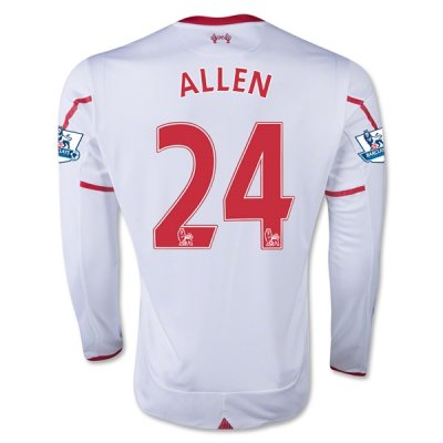 2015-16 Liverpool ALLEN #24 LS Away Soccer Jersey