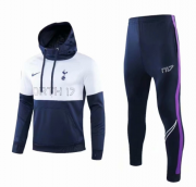 19-20 Tottenham Hotspur Navy White Training Kits Hoodie Jacket and Pants